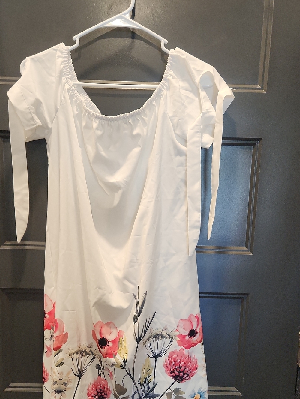 White Floral Off-Shoulder Sundress